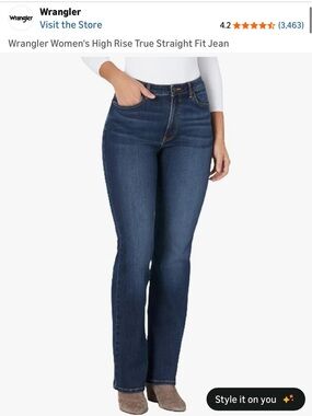 Wrangler Women's Straight Leg Jeans - Dark Indigo Blue